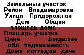 Земельный участок . › Район ­ Владимировка › Улица ­ Придорожная › Дом ­ 7 › Общая площадь дома ­ 44 › Площадь участка ­ 1 000 › Цена ­ 650 000 - Амурская обл. Недвижимость » Дома, коттеджи, дачи продажа   . Амурская обл.